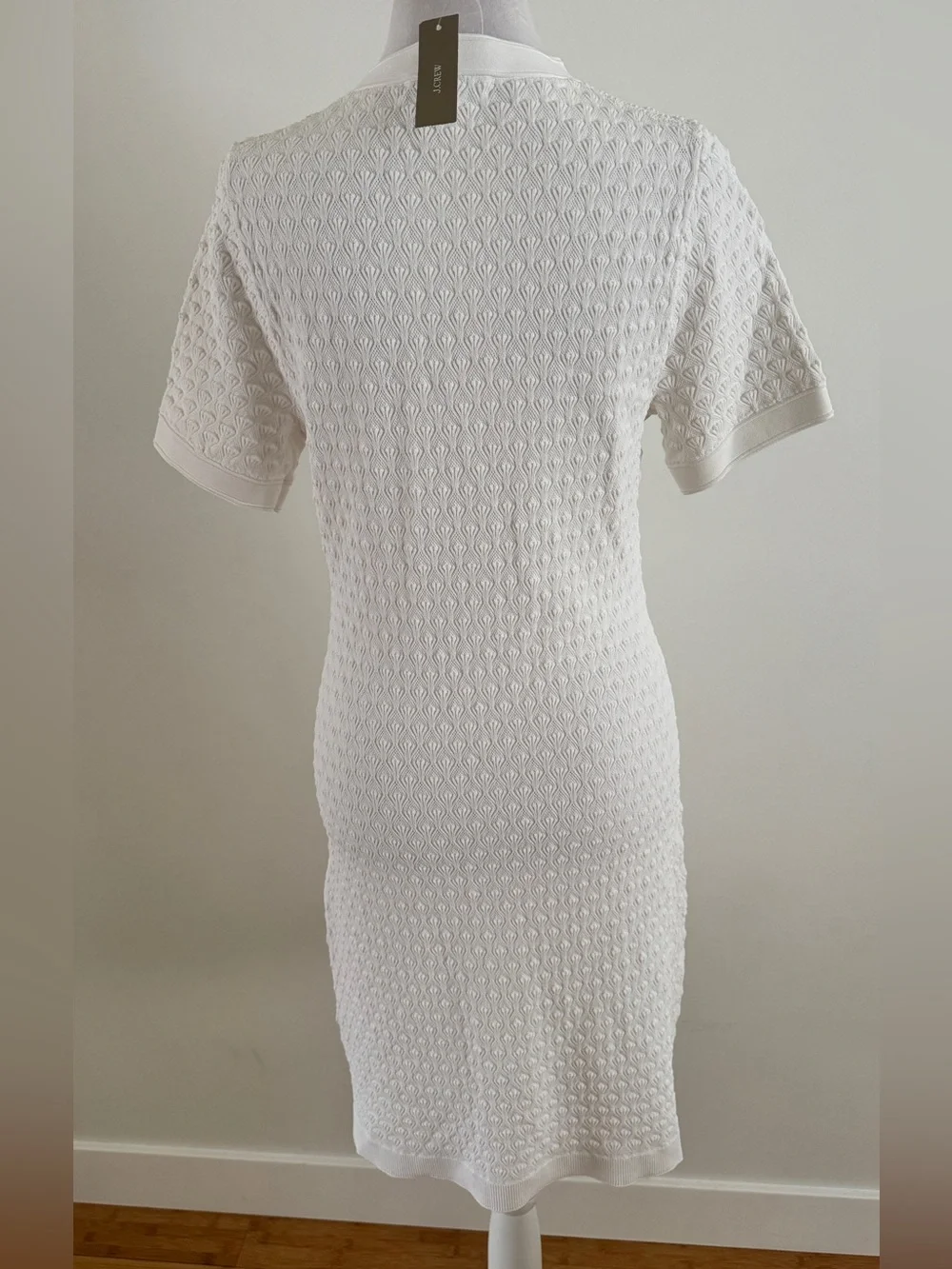 J. CREW Textured Lady Sweater Dress Size M White NWT Nautical Preppy Bride Work